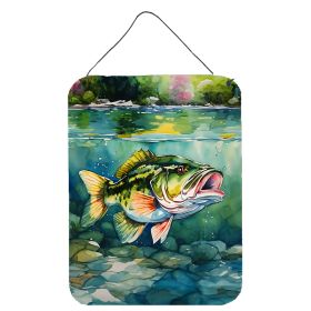 NEW Largemouth Bass Wall or Door Hanging Prints Aluminum Metal Sign Kitchen Wall Bar Bathroom Plaque Home Decor Front Door Plaque, 12x16, Multicolor