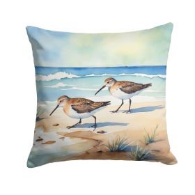 Sandpipers Hunting Throw Pillow Machine Washable, Indoor Outdoor Decorative Pillow for Couch, Bed or Patio, 14Hx14W