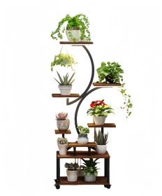 Plant Stand with Grow Lights, 8 Tiered Indoor Plant Shelf, 61" Tall Plant Stand for Indoor Plants Multiple, Metal Plant Flower Holder Stand