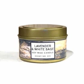 Lavender + White Sage Aromatherapy Scented Soy Wax Candle (size: 4oz)