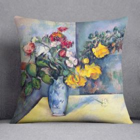 Still lifes flowers in a vase by Cezanne Cushion (Insert: With Insert, size: 18" X 18")